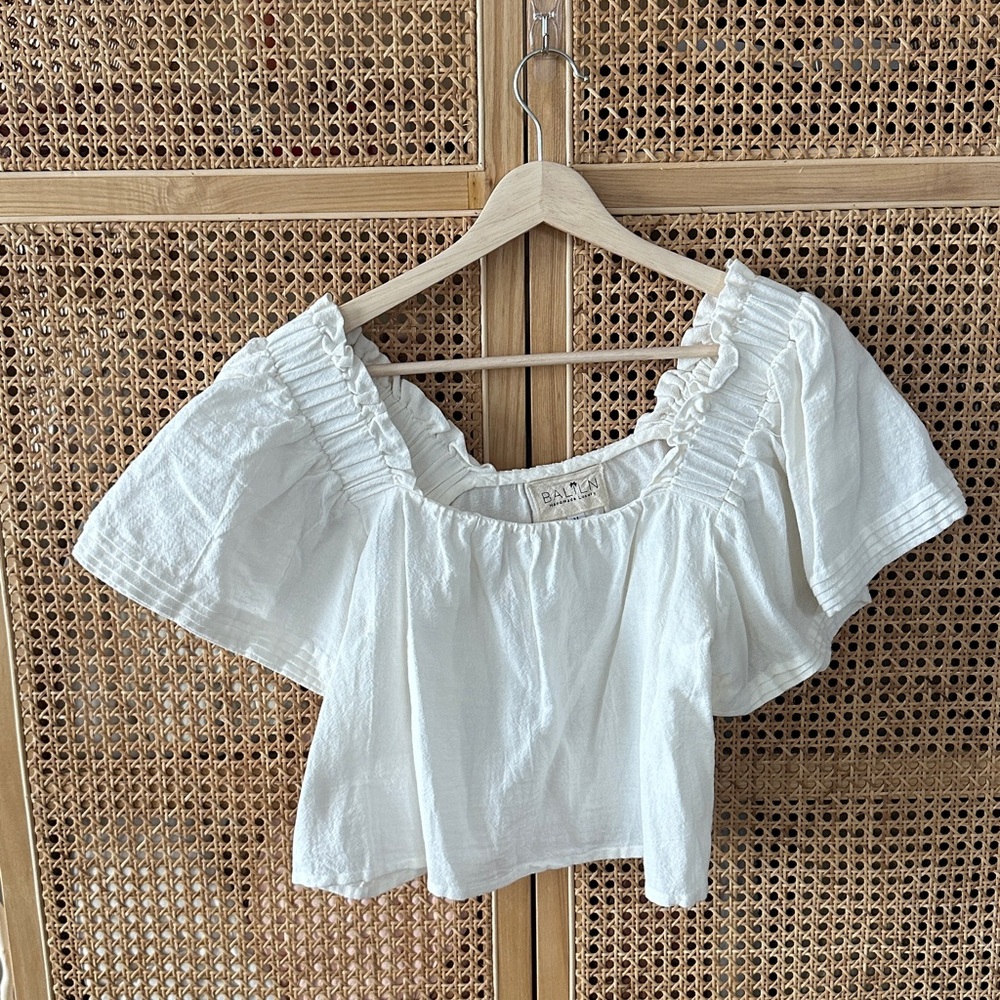 Bali Lane White Linen Top